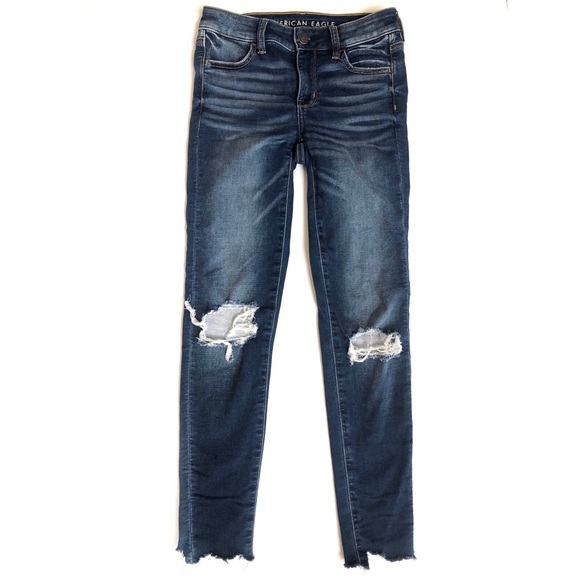 American Eagle Outfitters Denim - American Eagle distressed jegging jeans • 0 long